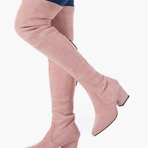 Dusty Pink Thigh high boots